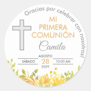 Primera Comunion Geschenke und Favoriten Erste Kom Runder Aufkleber