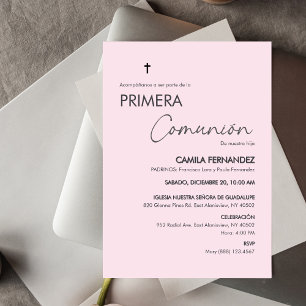 Primera Comunion Minimalistisch Erste Heilige Komm Einladung