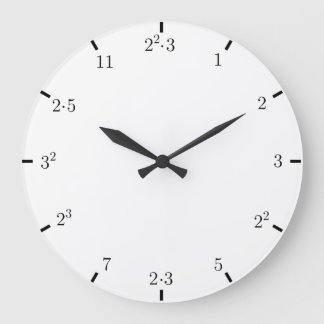 Primes Math Clock Große Wanduhr