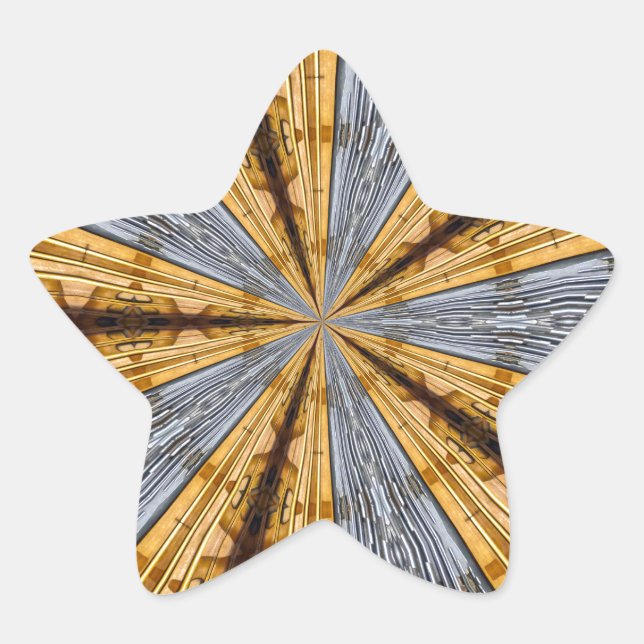 Primitiv futuristisch Stern-Aufkleber (Vorderseite)