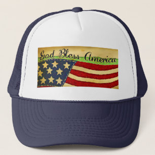 Primitive alte Herrlichkeit Gott segne Amerika Cap Truckerkappe