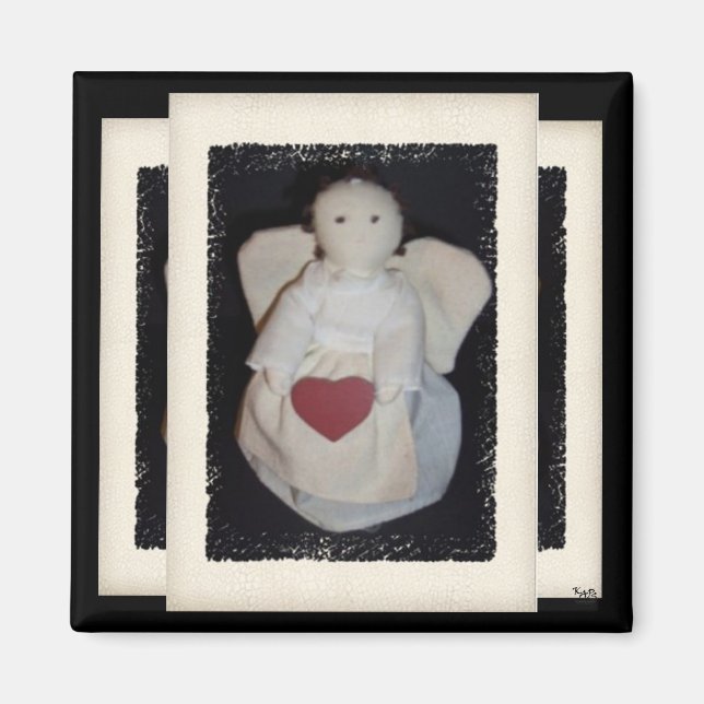 Primitive Angel Fabric Doll Magnet (Vorne)