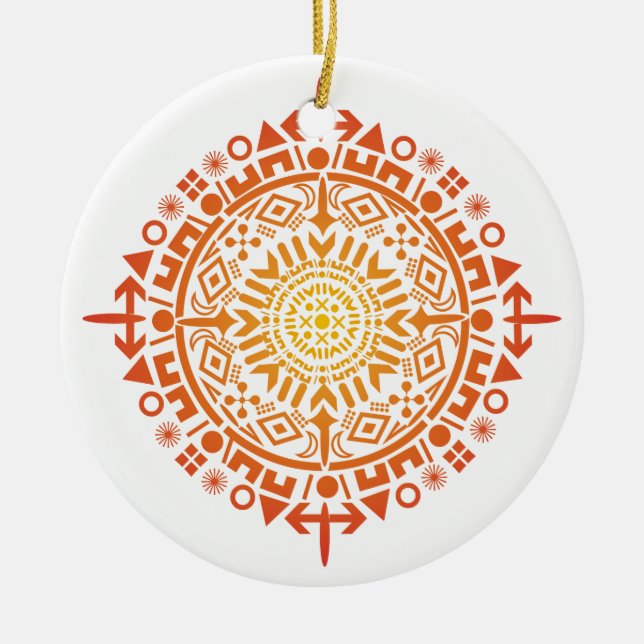 Primitive Art-Sun-Dekoration Keramik Ornament (Vorne)