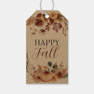 Primitive Autumn Pumpkin Bauernhof Karo Kariert Geschenkanhänger