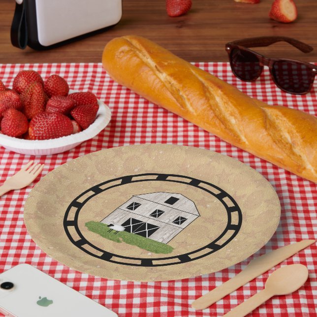 Primitive Barn  Pappteller (Picknick)