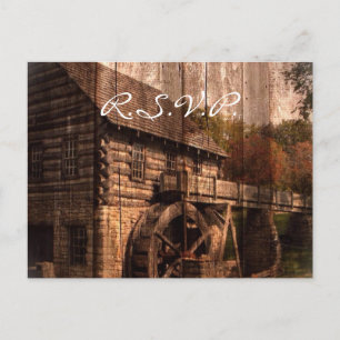 Primitive Barnholz-Hochzeit Einladungspostkarte