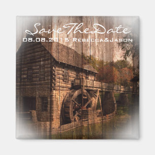 Primitive Barnholz-Hochzeit Magnet