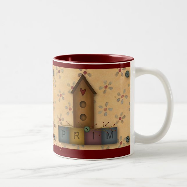 Primitive Birdhouse-Tasse Zweifarbige Tasse (Rechts)