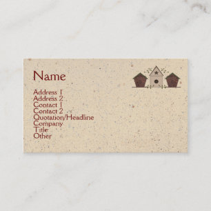 Primitive Birdhouses Business Card Visitenkarte