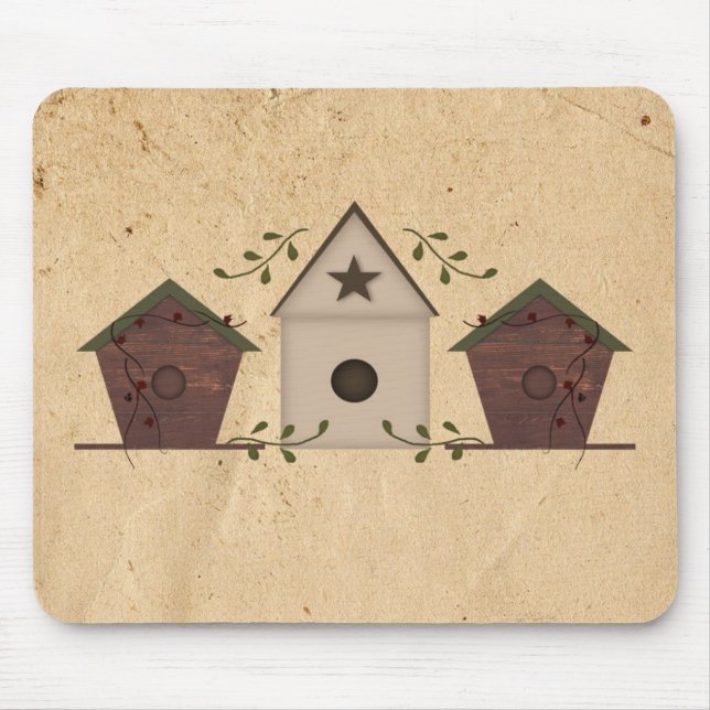 Primitive Birdhouses Mousepad (Vorne)