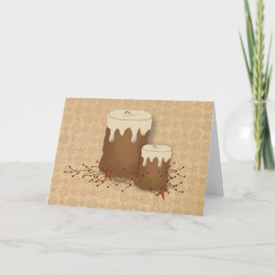 Primitive Candles Note Card Karte