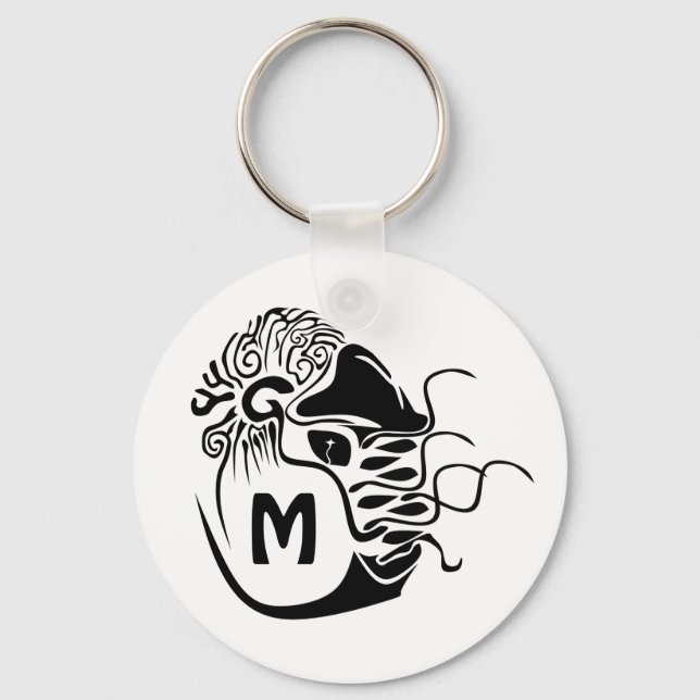 Primitive Chambered Nautilus Monogram Schlüsselanhänger (Vorderseite)
