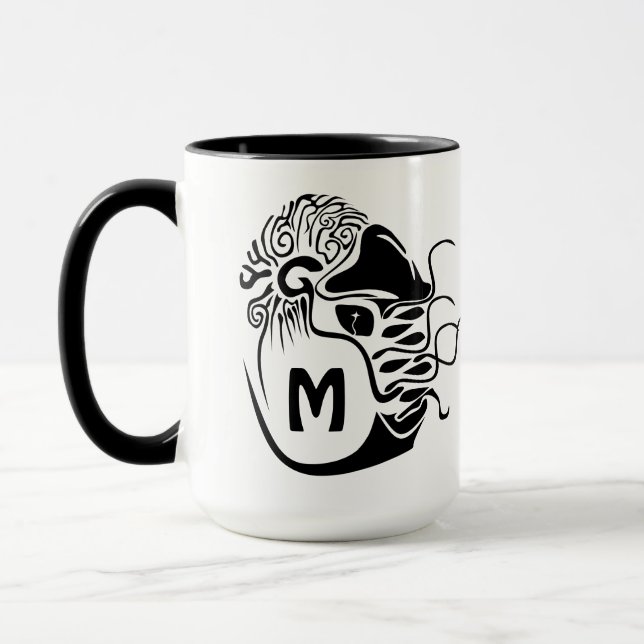 Primitive Chambered Nautilus Monogram Tasse (Links)