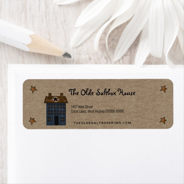 Primitive Country Saltbox House Rusty Stars Kraft (Insitu)