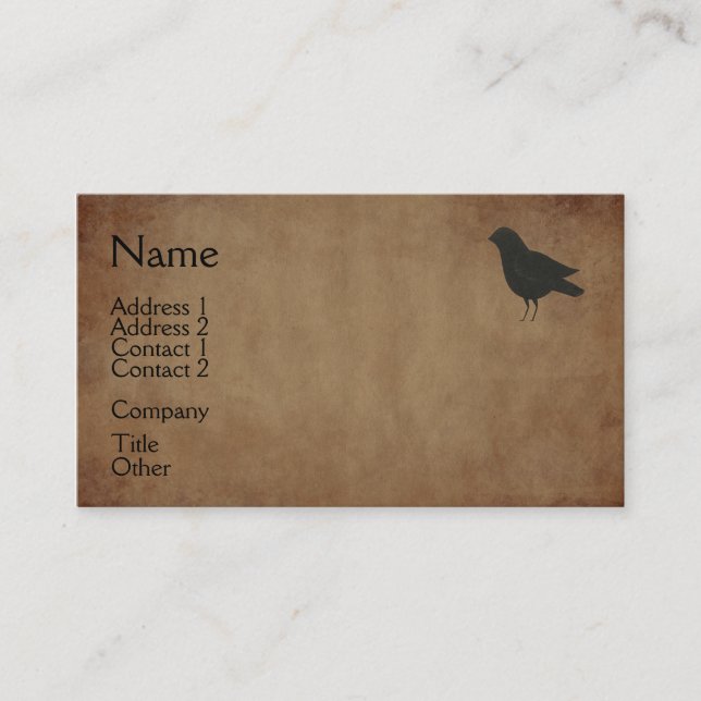 Primitive Crow Visitenkarte (Vorderseite)