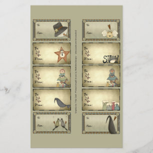 Primitive Dinge Geschenktasten auf einem Blatt - D