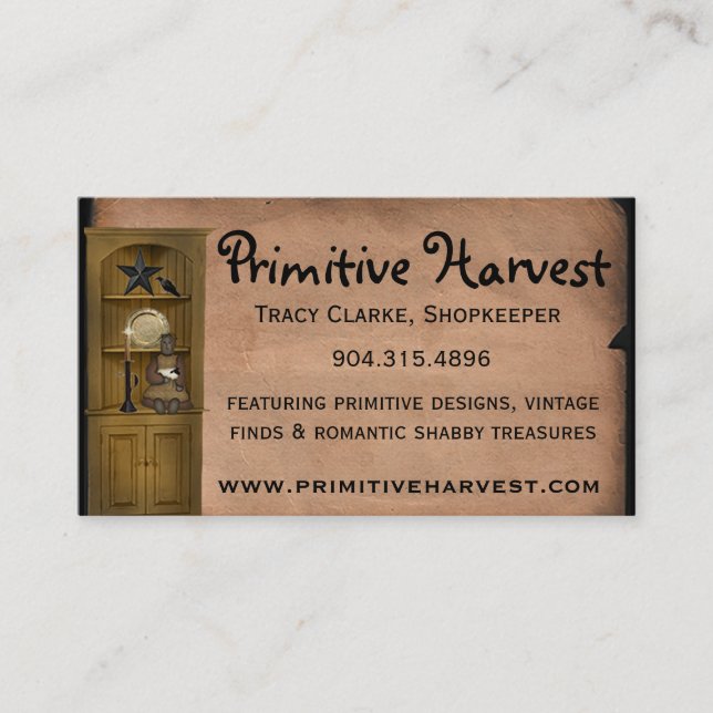 Primitive Ernte Custom Business Card Visitenkarte (Vorderseite)