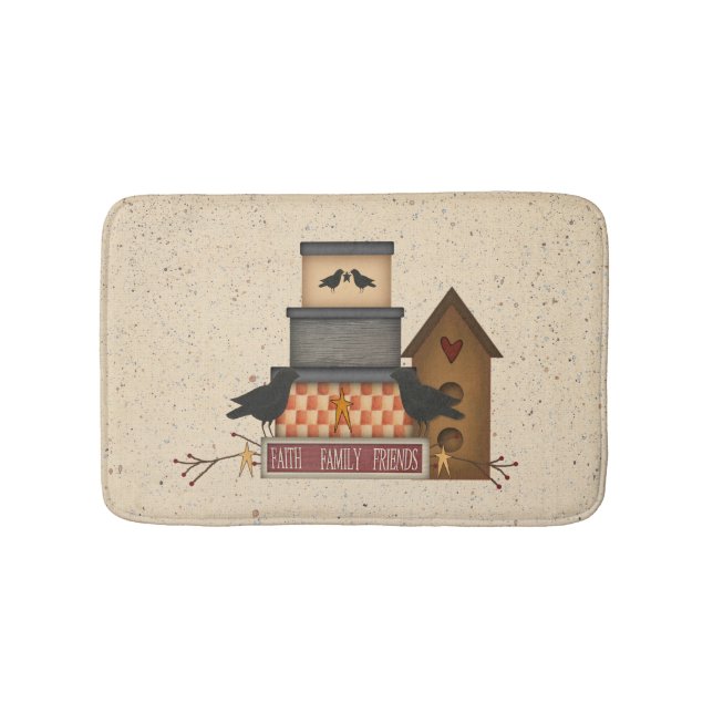 Primitive Familien Freunde des Glaubens Bath Mat Badematte (Vorderseite)