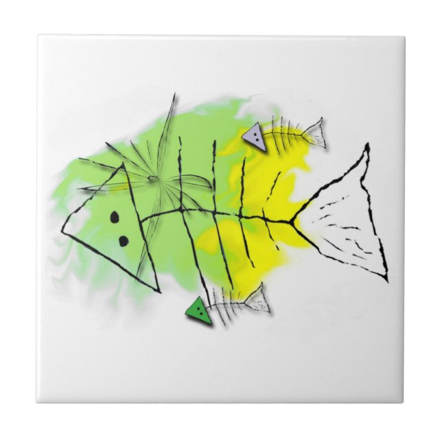 Primitive Fische Fliese (Vorderseite)