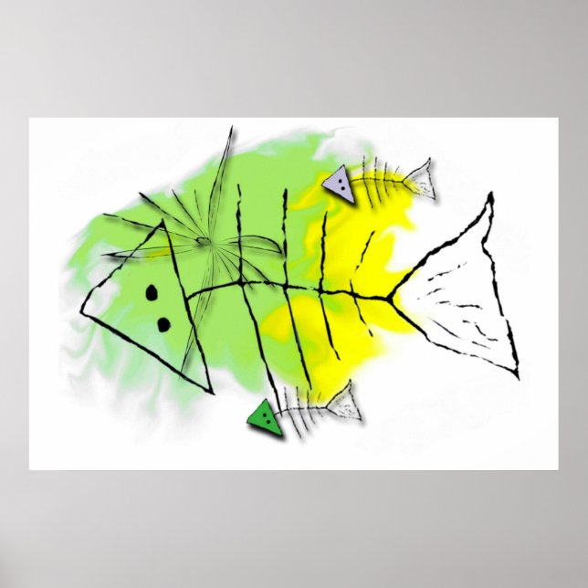 Primitive Fischkanvas drucken Poster (Vorne)