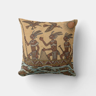 Primitive Fishermen Throw Cushion Kissen