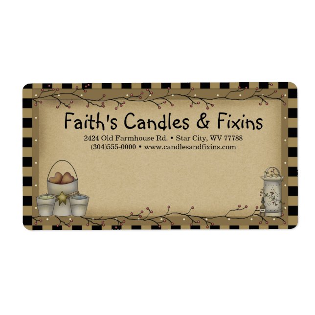 Primitive Fixins Rustic Kraft Shipping Label (Vorne)