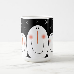 Primitive Folk Art Snowman Kaffeetasse
