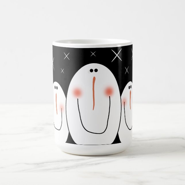 Primitive Folk Art Snowman Kaffeetasse (Mittel)