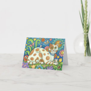 PRIMITIVE FOLKART KITTY, KATZNOTE-KARTENLÖSCHUNG KARTE