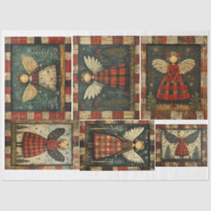 Primitive Folkart WeihnachtsAngels Seidenpapier