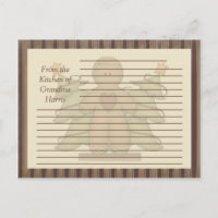 Primitive Gingerbrot Man Recipe Cards