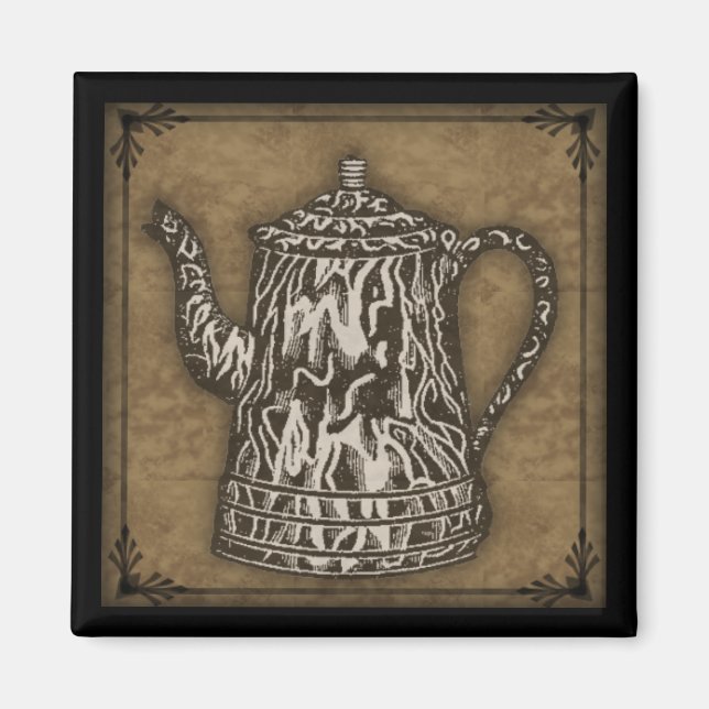 Primitive Kaffeekannen-Magnet. Magnet (Vorne)