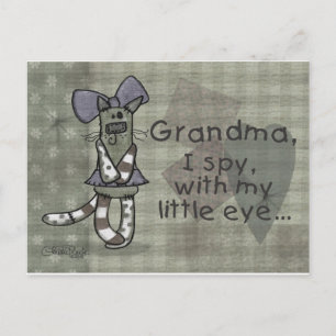 Primitive Kitty-Familien-spezifischer Geburtstag Postkarte