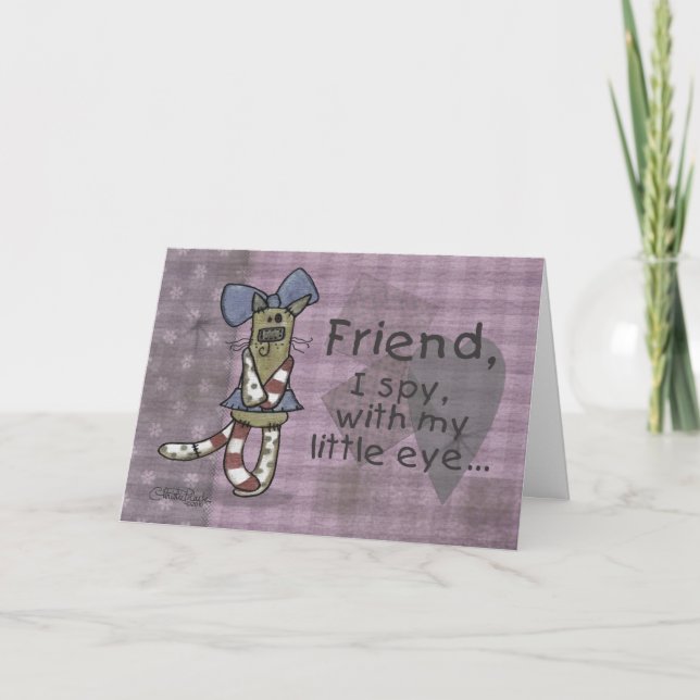 Primitive Kitty für Freund Karte (Vorderseite)