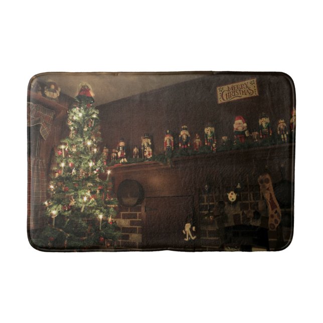 Primitive koloniale Weihnachtsfeiertage Badematte (Vorderseite)