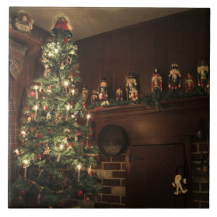 Primitive koloniale Weihnachtsfeiertage Fliese