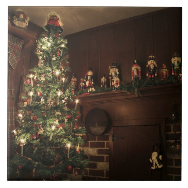 Primitive koloniale Weihnachtsfeiertage Fliese (Vorderseite)