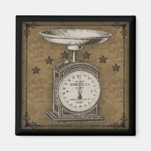 Primitive Küchenwaage im Vintage-Stil Magnet