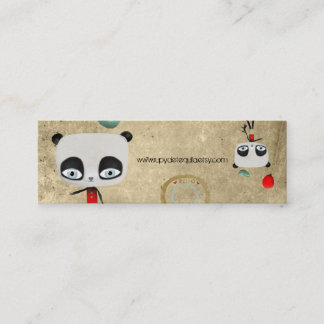Primitive Panda-Bär-Vogelfee glücklicher Geburtsta Mini Visitenkarte