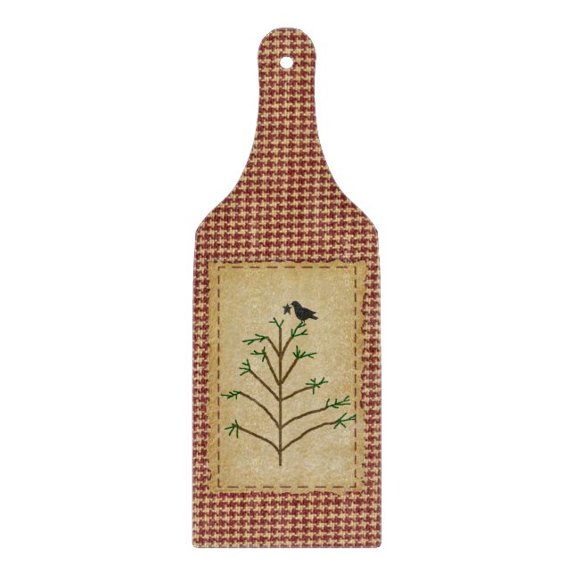 Primitive Pine Tree Glass Cutting Board Schneidebrett (Vorderseite)