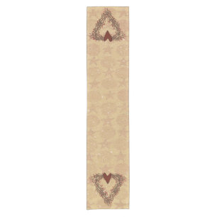 Primitive Pip Berry Herz Wreath Table Runner Kurzer Tischläufer