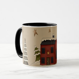 Primitive Rote Kolonialzeit im Schnee Tasse