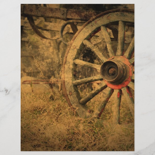 Primitive Rustic Western Country Wagon Wheel (Vorderseite)