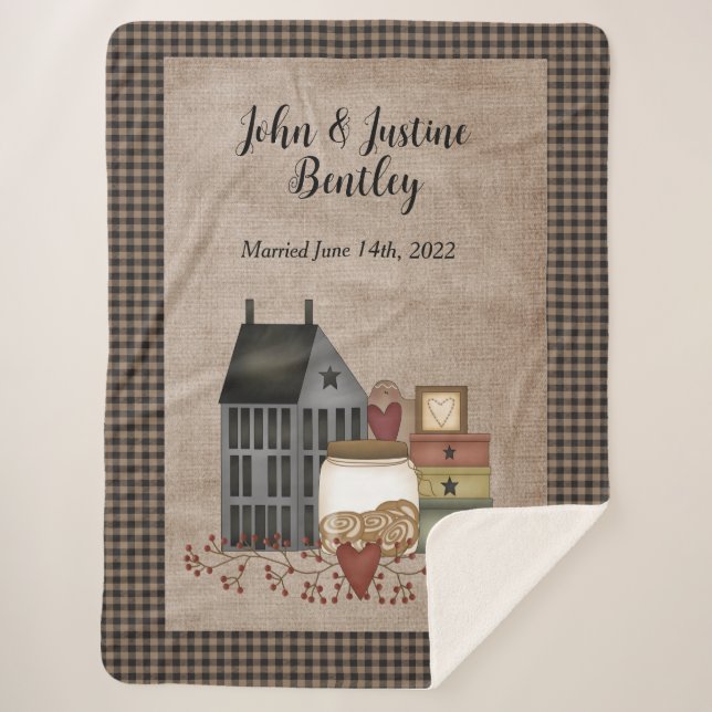 Primitive Saltbox-Zuhause Sherpadecke (Vorderseite)