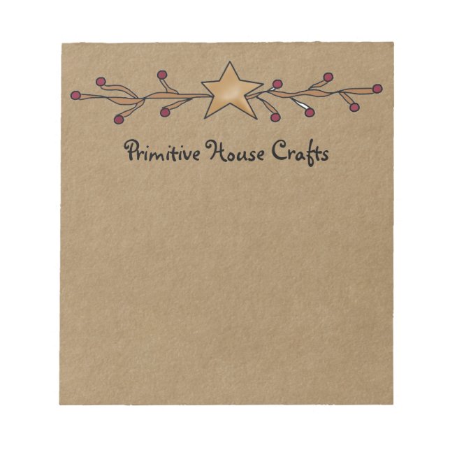 PRIMITIVE STAR & BERRIES AUF KRAFT NOTE PAD NOTIZBLOCK (Vorderseite)