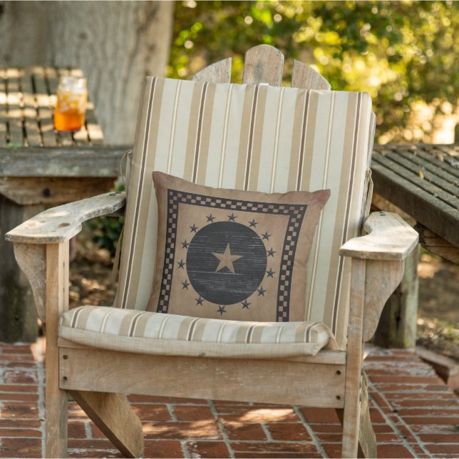 Primitive Star Outdoor Pillow Kissen Für Draußen (Stuhl)