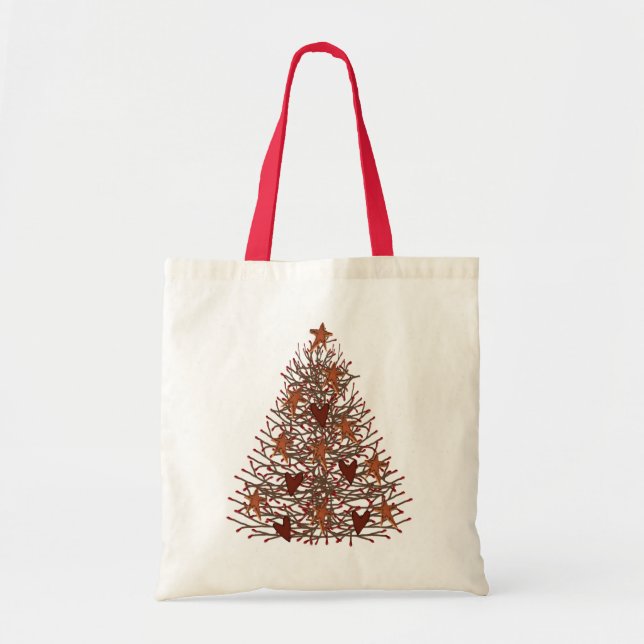 Primitive-Weihnachtsbaum-Tasche Tragetasche (Vorne)