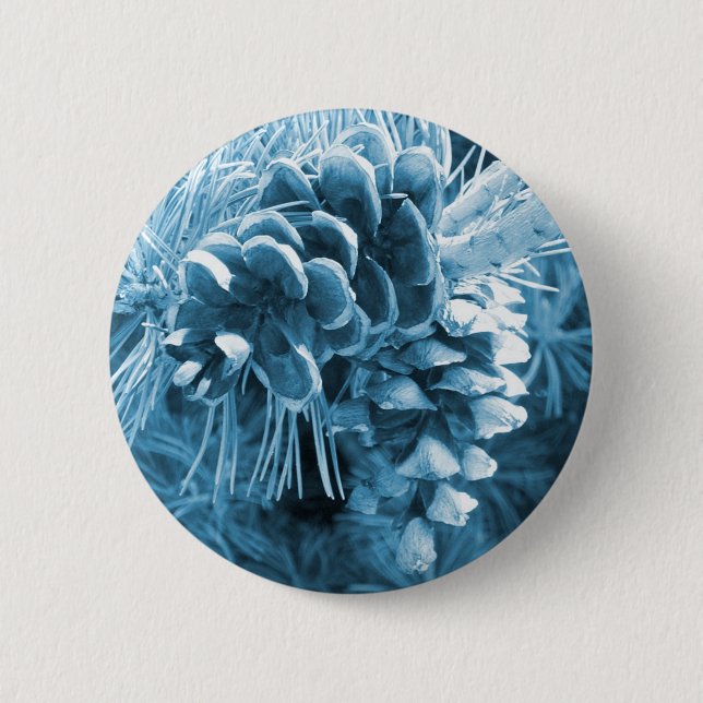 Primitive Weihnachtskiefer Eis Blaupinecon Button (Vorderseite)