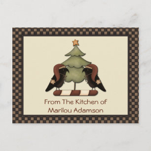 Primitive Weihnachtskrebskulpturen Feiertagspostkarte