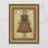 Primitiver Angel mit Urstern Postkarte
